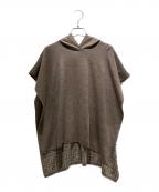 FENDIフェンディ）の古着「インサイド FFロゴ ウールポンチョ/Inside FF Logo Wool Poncho/FXX781」｜モカ