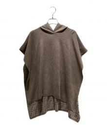FENDI（フェンディ）の古着「インサイド FFロゴ ウールポンチョ/Inside FF Logo Wool Poncho/FXX781」｜モカ