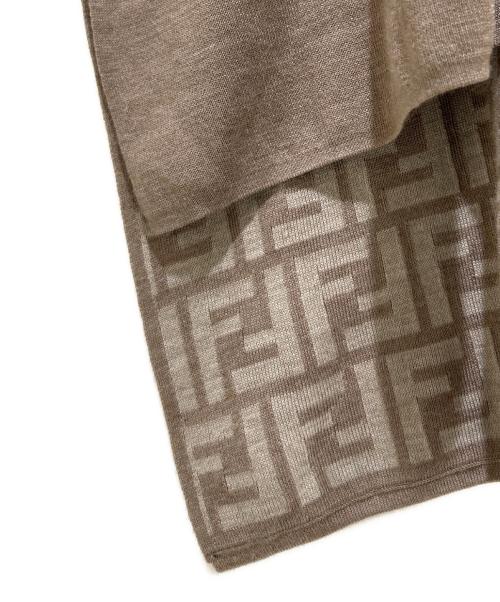 FENDI（フェンディ）FENDI (フェンディ) インサイド FFロゴ ウールポンチョ/Inside FF Logo Wool Poncho/FXX781 モカ サイズ:FREEの古着・服飾アイテム