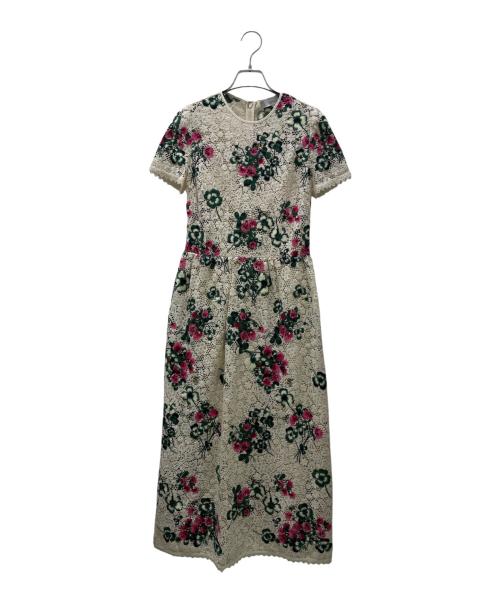 RED VALENTINO（レッドヴァレンティノ）RED VALENTINO (レッドヴァレンティノ) フラワーレースワンピース ベージュ サイズ:38の古着・服飾アイテム