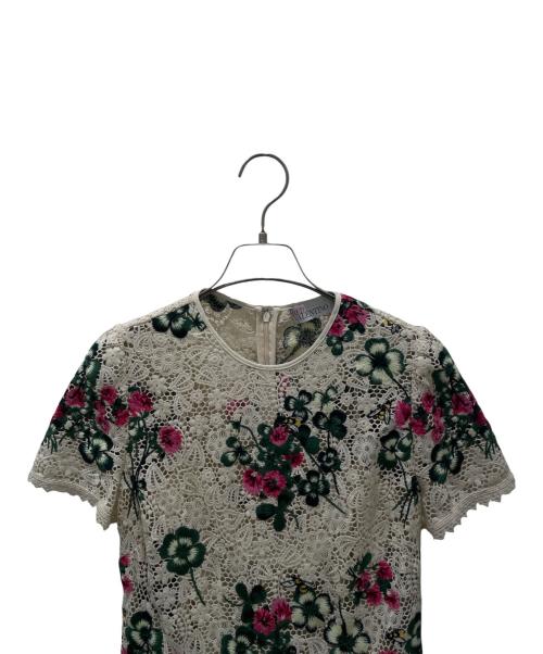 RED VALENTINO（レッドヴァレンティノ）RED VALENTINO (レッドヴァレンティノ) フラワーレースワンピース ベージュ サイズ:38の古着・服飾アイテム
