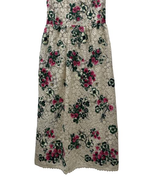 RED VALENTINO（レッドヴァレンティノ）RED VALENTINO (レッドヴァレンティノ) フラワーレースワンピース ベージュ サイズ:38の古着・服飾アイテム