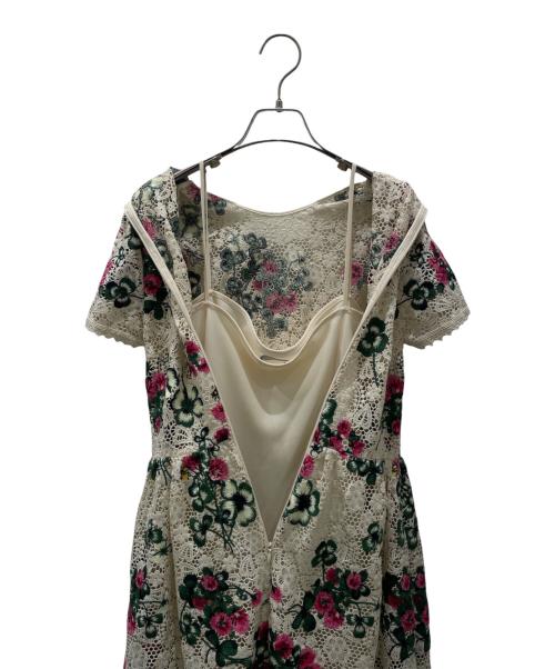 RED VALENTINO（レッドヴァレンティノ）RED VALENTINO (レッドヴァレンティノ) フラワーレースワンピース ベージュ サイズ:38の古着・服飾アイテム