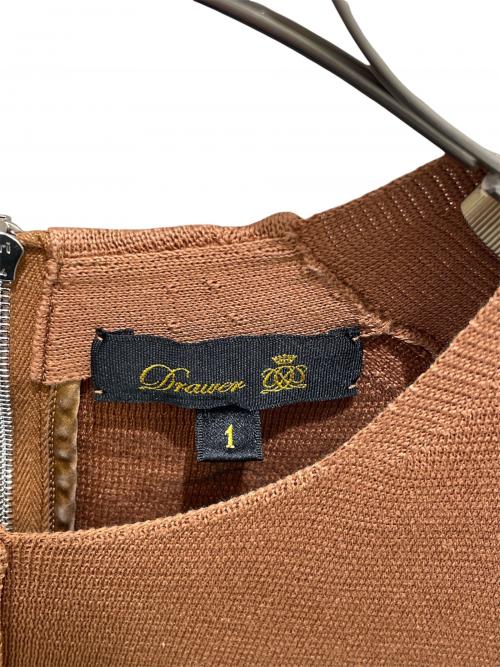 DRAWER（ドゥロワー）DRAWER (ドゥロワー) 14Gミラノ編みノースリーブワンピース ブラウン サイズ:FREEの古着・服飾アイテム