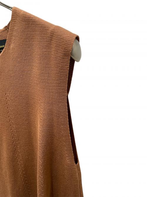 DRAWER（ドゥロワー）DRAWER (ドゥロワー) 14Gミラノ編みノースリーブワンピース ブラウン サイズ:FREEの古着・服飾アイテム