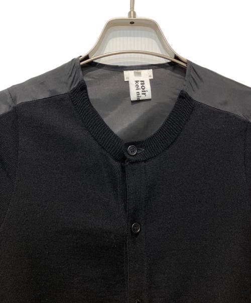 noir kei ninomiya（ノワール ケイ ニノミヤ）noir kei ninomiya (ノワール ケイ ニノミヤ) サテン切替フリルカーディガン ブラック サイズ:Sの古着・服飾アイテム