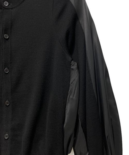 noir kei ninomiya（ノワール ケイ ニノミヤ）noir kei ninomiya (ノワール ケイ ニノミヤ) サテン切替フリルカーディガン ブラック サイズ:Sの古着・服飾アイテム