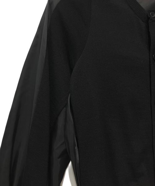 noir kei ninomiya（ノワール ケイ ニノミヤ）noir kei ninomiya (ノワール ケイ ニノミヤ) サテン切替フリルカーディガン ブラック サイズ:Sの古着・服飾アイテム