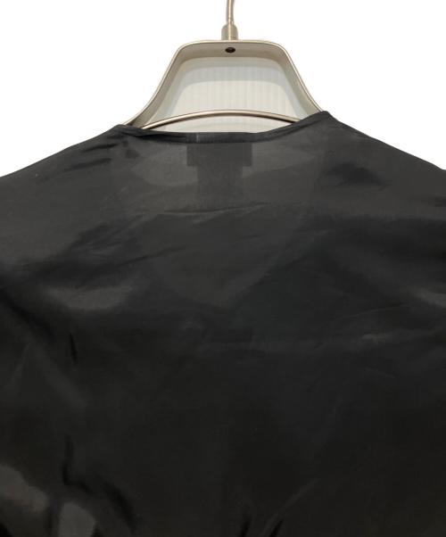 noir kei ninomiya（ノワール ケイ ニノミヤ）noir kei ninomiya (ノワール ケイ ニノミヤ) サテン切替フリルカーディガン ブラック サイズ:Sの古着・服飾アイテム