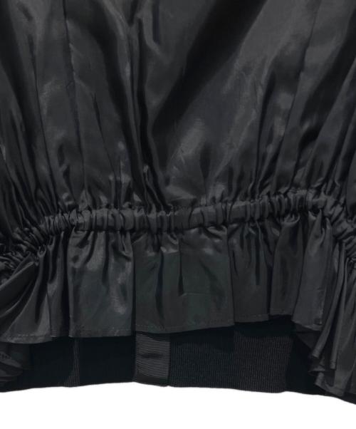 noir kei ninomiya（ノワール ケイ ニノミヤ）noir kei ninomiya (ノワール ケイ ニノミヤ) サテン切替フリルカーディガン ブラック サイズ:Sの古着・服飾アイテム