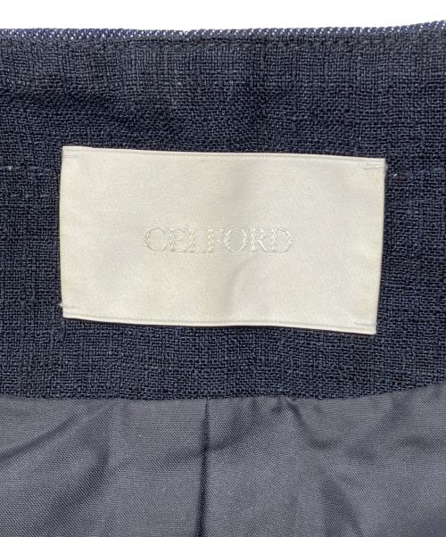 CELFORD（セルフォード）CELFORD (セルフォード) ペプラムハーフスリーブジャケット ネイビー サイズ:36の古着・服飾アイテム