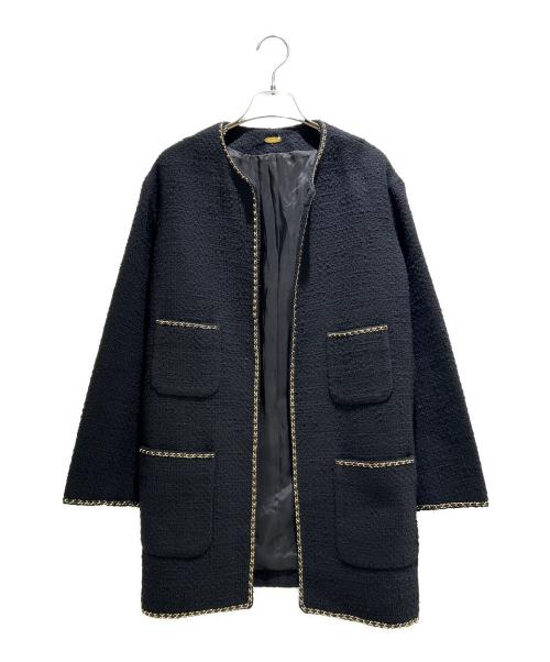 MUSE de Deuxieme Classe（ミューズ ドゥーズィエム クラス）MUSE de Deuxieme Classe (ミューズ ドゥーズィエム クラス) chain tweed JK ブラック サイズ:Fの古着・服飾アイテム
