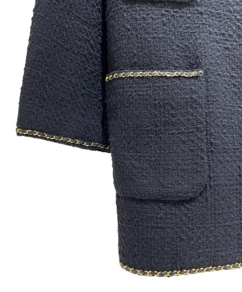 MUSE de Deuxieme Classe（ミューズ ドゥーズィエム クラス）MUSE de Deuxieme Classe (ミューズ ドゥーズィエム クラス) chain tweed JK ブラック サイズ:Fの古着・服飾アイテム