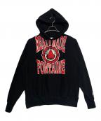 READYMADEレディメイド）の古着「HOODIE(R.MUTT)」｜ブラック×レッド