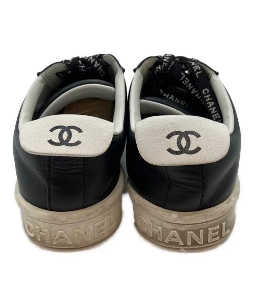 CHANEL（シャネル）CHANEL (シャネル) レザースニーカー ブラック×ホワイト サイズ:36の古着・服飾アイテム