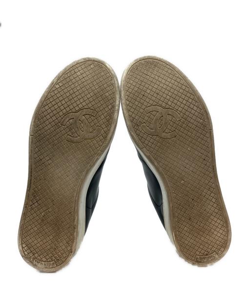CHANEL（シャネル）CHANEL (シャネル) レザースニーカー ブラック×ホワイト サイズ:36の古着・服飾アイテム