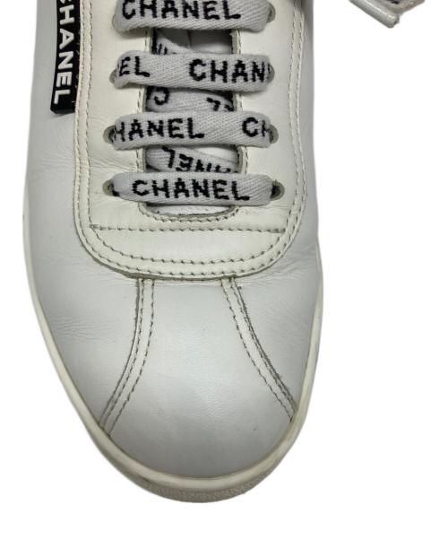 CHANEL（シャネル）CHANEL (シャネル) レザースニーカー ホワイト×ブラック サイズ:36の古着・服飾アイテム