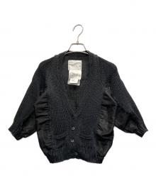 sacai（サカイ）の古着「ドッキング シルク混 カーディガン」｜ブラック