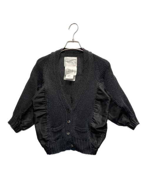 sacai（サカイ）sacai (サカイ) ドッキング シルク混 カーディガン ブラック サイズ:2の古着・服飾アイテム