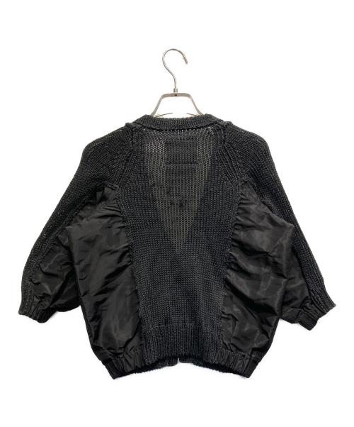 sacai（サカイ）sacai (サカイ) ドッキング シルク混 カーディガン ブラック サイズ:2の古着・服飾アイテム