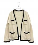 L'appartementアパルトモン）の古着「Bicolor Knit Cardigan」｜ホワイト