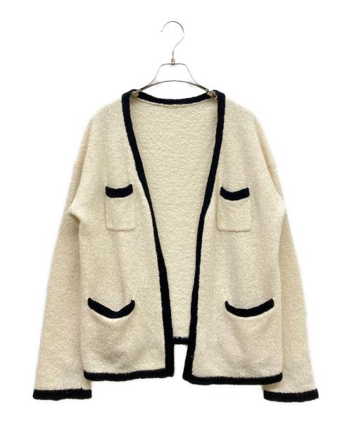 L'appartement（アパルトモン）L'appartement (アパルトモン) Bicolor Knit Cardigan ホワイト サイズ:Freeの古着・服飾アイテム