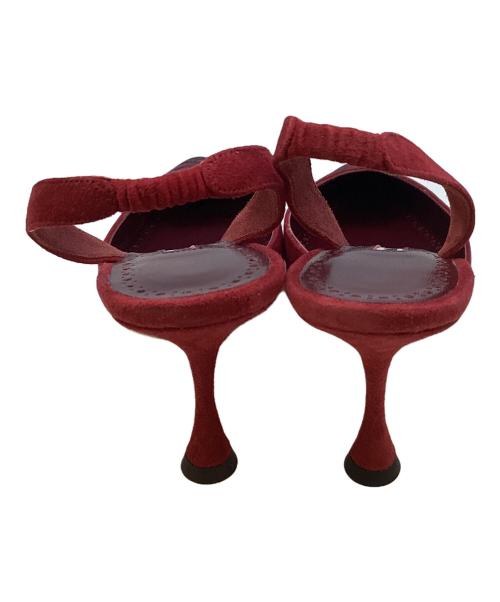 Manolo Blahnik（マノロ ブラニク）Manolo Blahnik (マノロ ブラニク) スリングバックパンプス レッド サイズ:37の古着・服飾アイテム