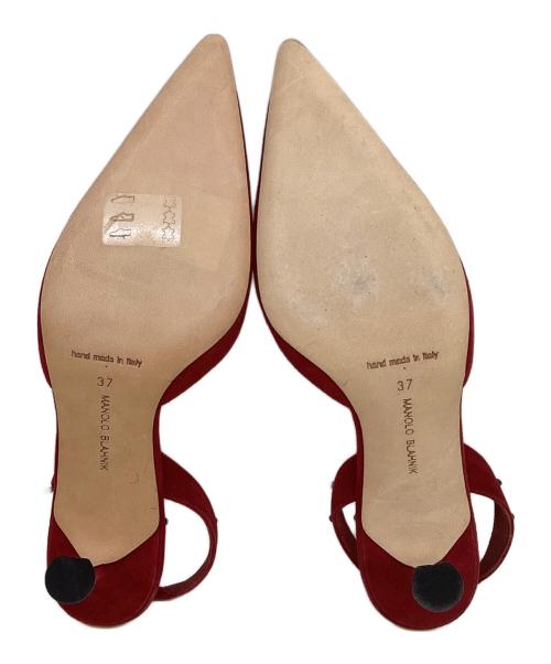 Manolo Blahnik（マノロ ブラニク）Manolo Blahnik (マノロ ブラニク) スリングバックパンプス レッド サイズ:37の古着・服飾アイテム