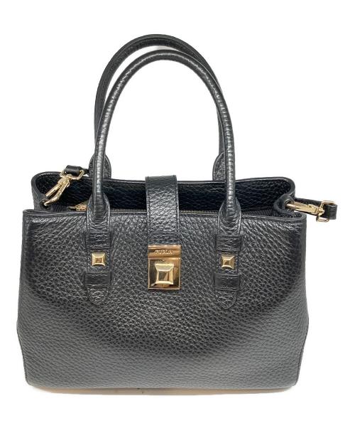 FURLA（フルラ）FURLA (フルラ) レザー2WAYショルダーバッグ ブラックの古着・服飾アイテム