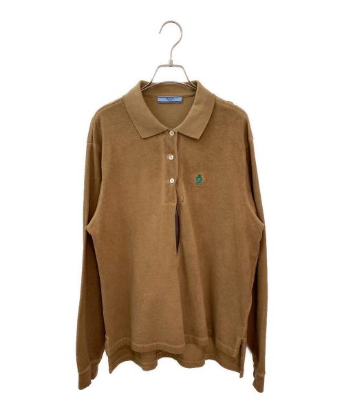PRADA（プラダ）PRADA (プラダ) ロングスリーブ ピケポロシャツ カーキ サイズ:36の古着・服飾アイテム
