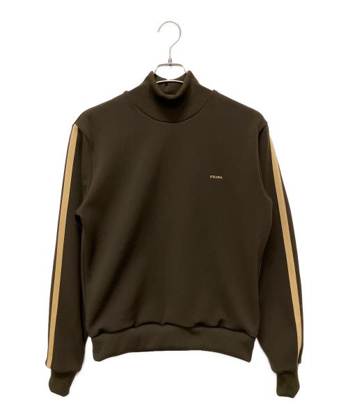 PRADA（プラダ）PRADA (プラダ) テクニカルファブリック タートルネック スウェットシャツ ブラウン サイズ:Lの古着・服飾アイテム