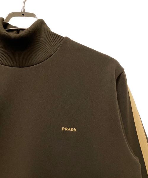 PRADA（プラダ）PRADA (プラダ) テクニカルファブリック タートルネック スウェットシャツ ブラウン サイズ:Lの古着・服飾アイテム
