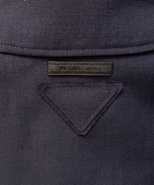PRADA（プラダ）PRADA (プラダ) モヘア ウール ブルゾンジャケット ネイビー サイズ:50の古着・服飾アイテム