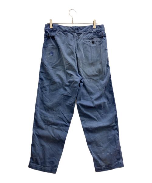POLO RALPH LAUREN（ポロ・ラルフローレン）POLO RALPH LAUREN (ポロ・ラルフローレン) ストレート フィット ディストレスト ツイル パンツ ネイビー サイズ:W30の古着・服飾アイテム