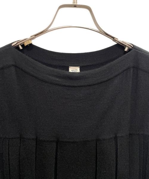 HERMES（エルメス）HERMES (エルメス) ノースリーブカシミヤニットワンピース ブラック サイズ:34の古着・服飾アイテム