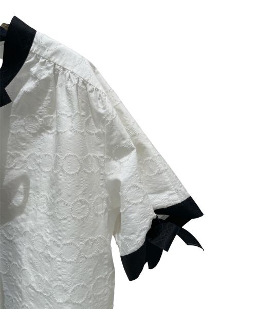 CHANEL（シャネル）CHANEL (シャネル) P58 ココマークデザインリボンブラウス ホワイト サイズ:36の古着・服飾アイテム