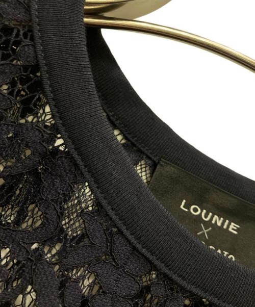 LOUNIE（ルーニー）LOUNIE (ルーニー) Kanako Sato (カナコ サトウ) レースTブラウス ネイビー サイズ:38の古着・服飾アイテム