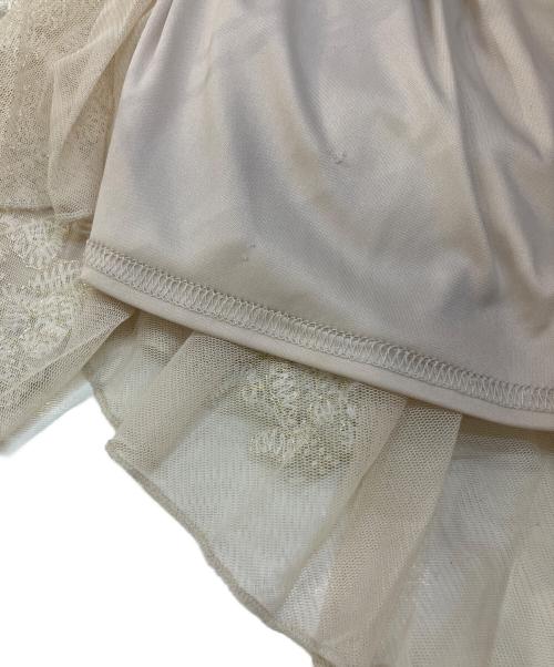 TADASHI SHOJI（タダシ ショージ）TADASHI SHOJI (タダシ ショージ) コードレースプリーツロングドレス ベージュの古着・服飾アイテム
