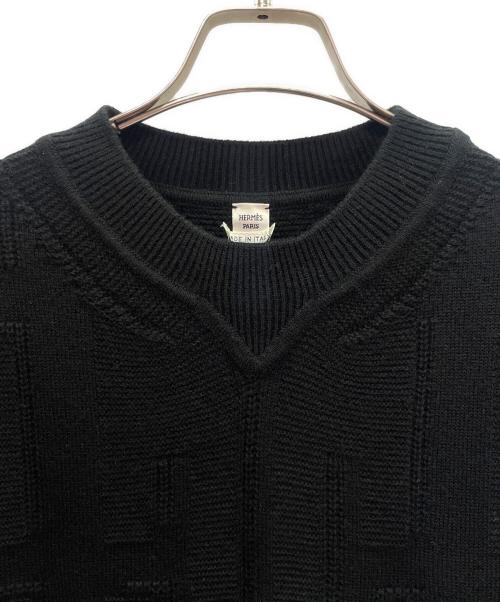 HERMES（エルメス）HERMES (エルメス) ニットワンピース ブラック サイズ:42の古着・服飾アイテム
