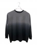 Graphpaperグラフペーパー）の古着「Gradient Border L/S Tee」｜グレー×ブラック