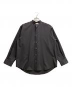 MARKAWARE×THE TOKYOマーカウェア×ザトーキョー）の古着「別注オーガニックウールコンフォートフィットバンドカラーシャツ」｜ブラック