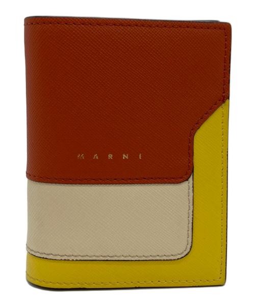 MARNI（マルニ）MARNI (マルニ) 2つ折り財布 イエロー×ブラウンの古着・服飾アイテム