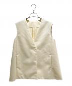DRAWERドゥロワー）の古着「Wool Mohair Saxony Gilet/ウールモヘア サキソニージレ/6521-234-1216」｜ホワイト