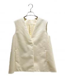 DRAWER（ドゥロワー）の古着「Wool Mohair Saxony Gilet/ウールモヘア サキソニージレ/6521-234-1216」｜ホワイト