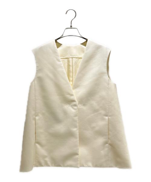 DRAWER（ドゥロワー）DRAWER (ドゥロワー) Wool Mohair Saxony Gilet/ウールモヘア サキソニージレ/6521-234-1216 ホワイト サイズ:36の古着・服飾アイテム