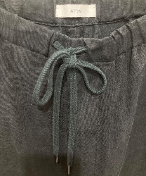 ATON（エイトン）ATON (エイトン) NIDOM SILK LINEN OVER PANTS ブラック サイズ:04の古着・服飾アイテム