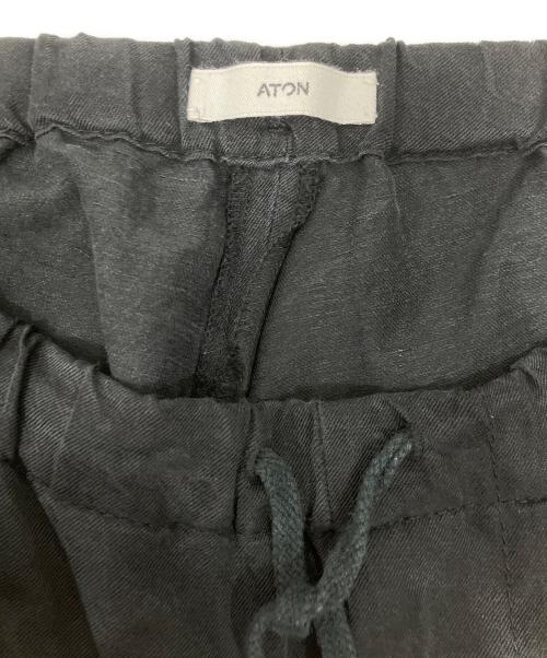 ATON（エイトン）ATON (エイトン) NIDOM SILK LINEN OVER PANTS ブラック サイズ:04の古着・服飾アイテム
