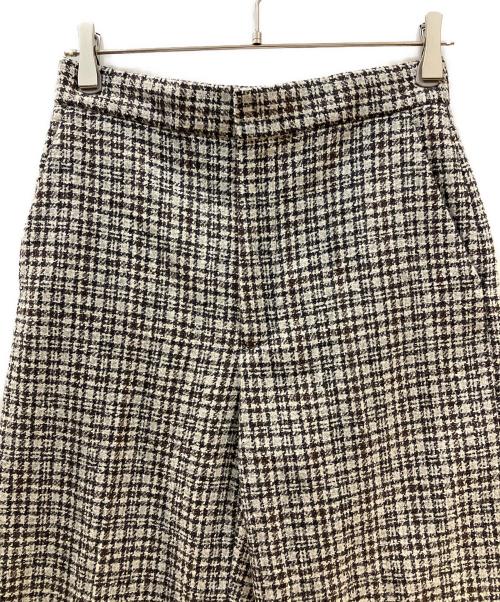 DRAWER（ドゥロワー）DRAWER (ドゥロワー) グレンチェックツイードパンツ グレー サイズ:Sの古着・服飾アイテム