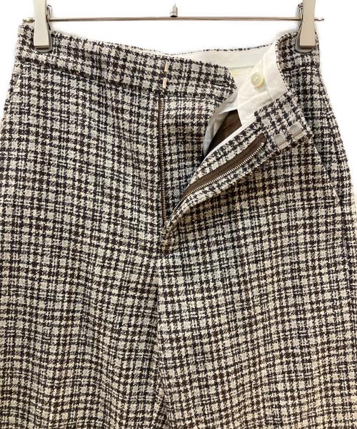 DRAWER（ドゥロワー）DRAWER (ドゥロワー) グレンチェックツイードパンツ グレー サイズ:Sの古着・服飾アイテム