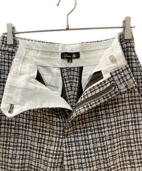 DRAWER（ドゥロワー）DRAWER (ドゥロワー) グレンチェックツイードパンツ グレー サイズ:Sの古着・服飾アイテム